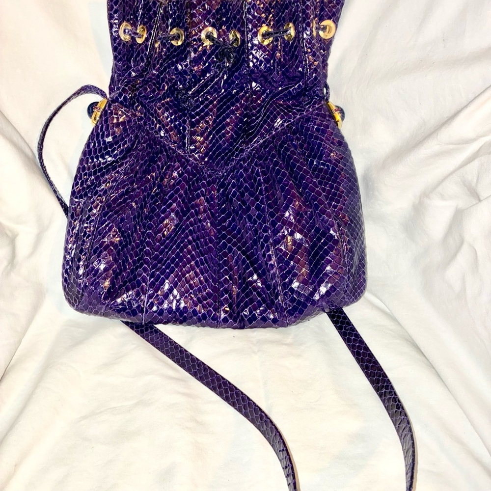 Judith Leiber Vintage Elegant Purple Snakeskin Women's Bag